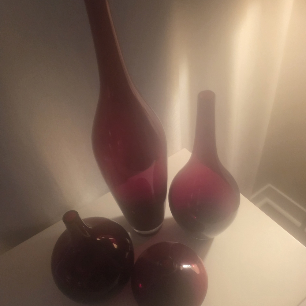 IKEA Red Accent Vases Modern Sculptural Design - Picture 2 of 2